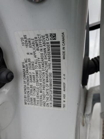 2HGFC2F85MH501060 - 2021 HONDA CIVIC SPORT أبيض صورة 12