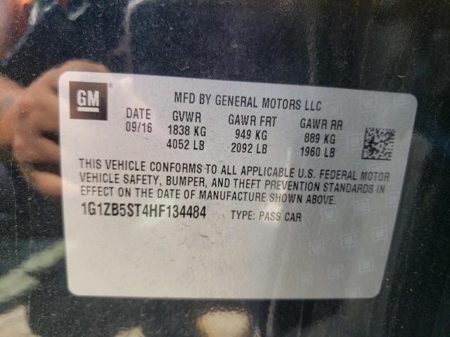 1G1ZB5ST4HF134484 - 2017 CHEVROLET MALIBU LS შავი ფოტო 12