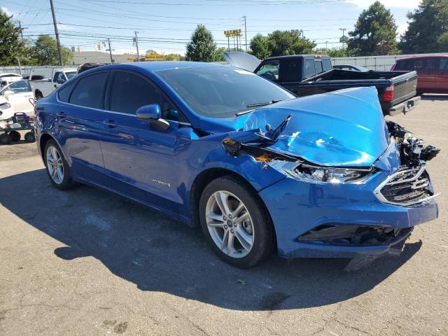 3FA6P0LU9JR116776 - 2018 FORD FUSION SE HYBRID BLUE photo 4