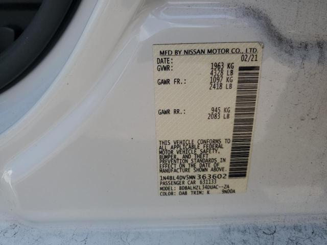 1N4BL4DV5MN363602 - 2021 NISSAN ALTIMA SV WHITE photo 13