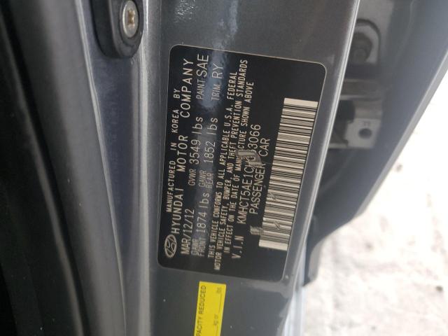 KMHCT5AE1CU053066 - 2012 HYUNDAI ACCENT GLS CHARCOAL photo 12