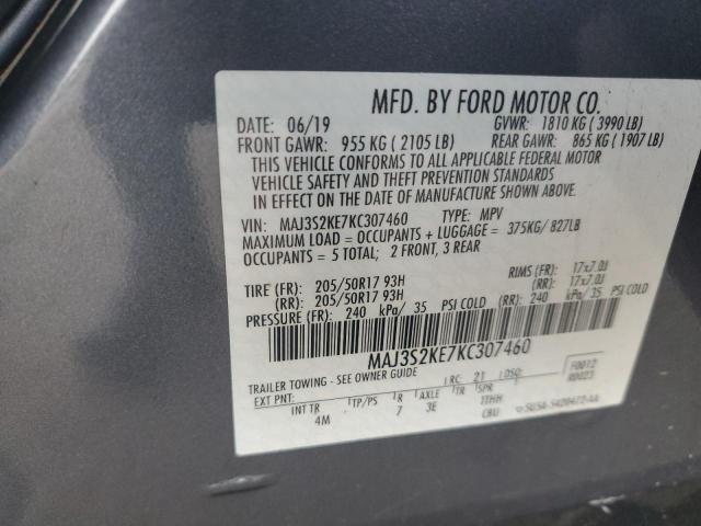 MAJ3S2KE7KC307460 - 2019 FORD ECOSPORT TITANIUM GRAY photo 13