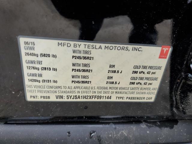 5YJSA1H2XFF091144 - 2015 TESLA MODEL S 85D BLACK photo 12