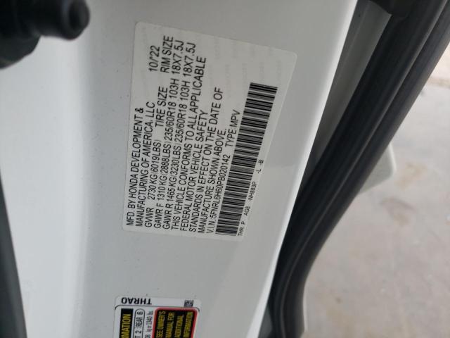 5FNRL6H60PB020142 - 2023 HONDA ODYSSEY EXL WHITE photo 12