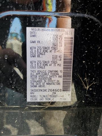 5N1DR3DK1RC204608 - 2024 NISSAN PATHFINDER PLATINUM შავი ფოტო 14