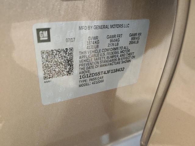 1G1ZD5ST4JF118432 - 2018 CHEVROLET MALIBU LT Алтын фото 12