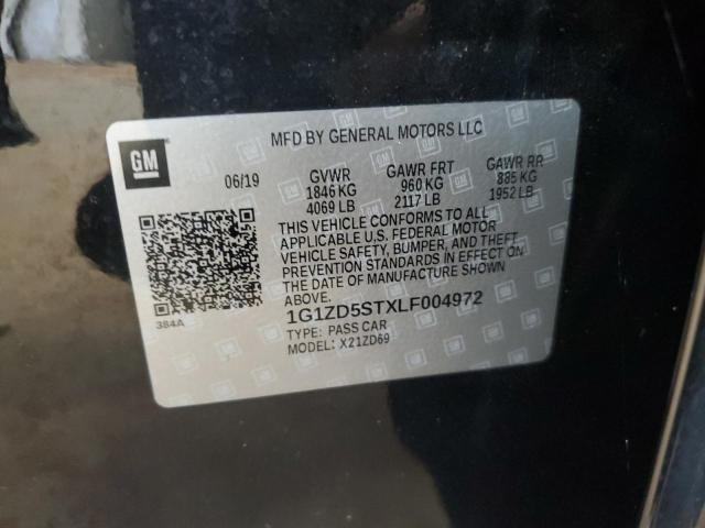 1G1ZD5STXLF004972 - 2020 CHEVROLET MALIBU LT BLACK photo 12