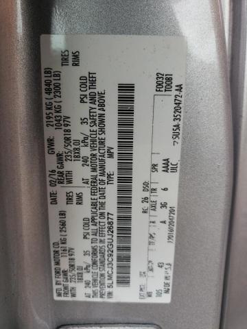 5LMCJ3C92GUJ26877 - 2016 LINCOLN MKC RESERVE SILVER photo 14