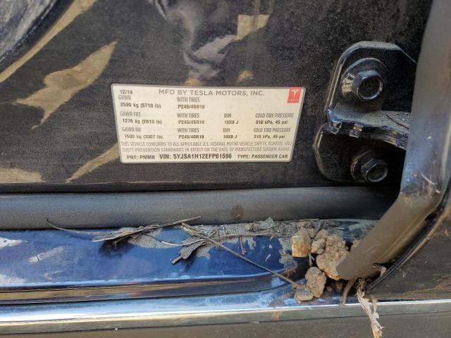 5YJSA1H12EFP61596 - 2014 TESLA MODEL S BLUE photo 12