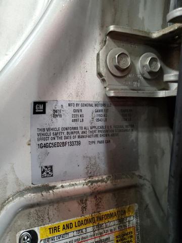 1G4GC5ED2BF133739 - 2011 BUICK LACROSSE CXL Бежевий фото 12