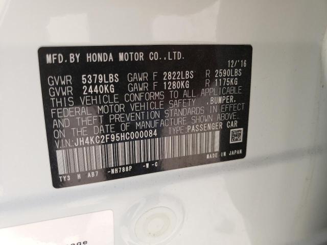 JH4KC2F95HC000084 - 2017 ACURA RLX SPORT HYBRID ADVANCE WHITE photo 12