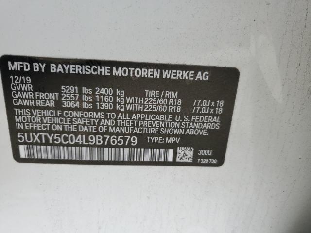 5UXTY5C04L9B76579 - 2020 BMW X3 XDRIVE30I WHITE photo 14