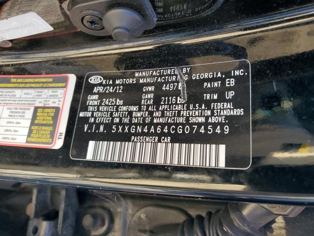 5XXGN4A64CG074549 - 2012 KIA OPTIMA EX BLACK photo 13