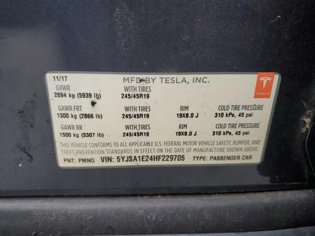 5YJSA1E24HF229705 - 2017 TESLA MODEL S 石墨色 照片 12
