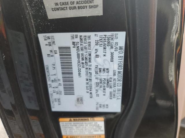 5LMEU88HX3ZJ30461 - 2003 LINCOLN AVIATOR 黑色 照片 10