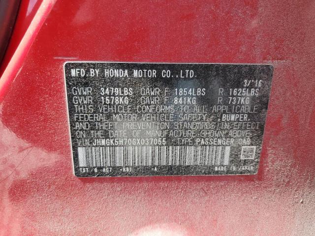 JHMGK5H70GX037055 - 2016 HONDA FIT EX RED photo 14