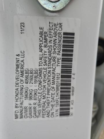 19XFL1H78RE011812 - 2024 HONDA CIVIC EXL WHITE photo 13