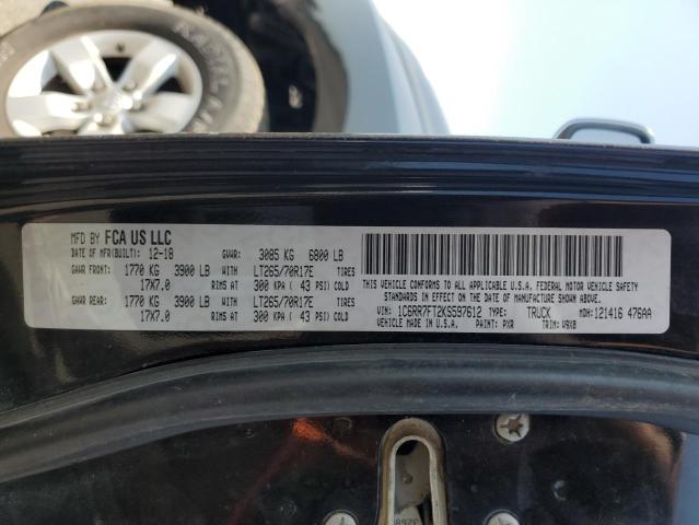 1C6RR7FT2KS597612 - 2019 RAM 1500 CLASS TRADESMAN Чорний фото 12