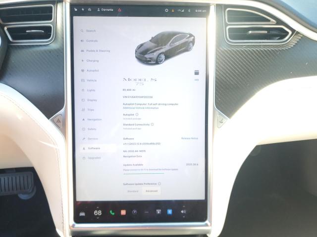 5YJSA1E10HF203139 - 2017 TESLA MODEL S GRAY photo 9