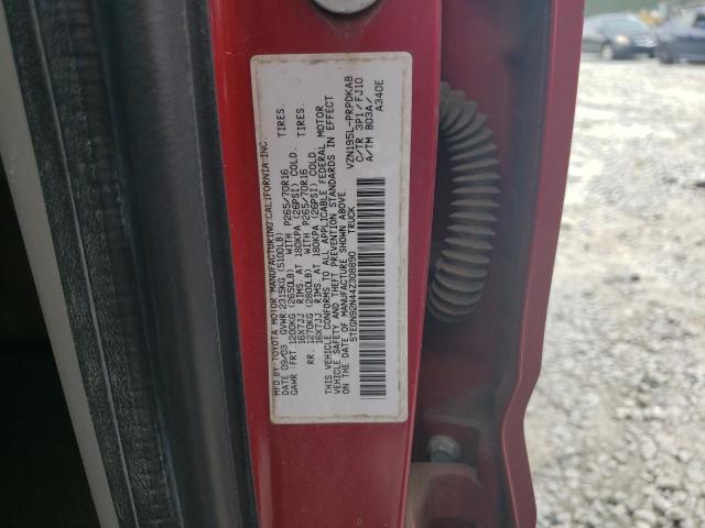 5TEGN92N44Z308890 - 2004 TOYOTA TACOMA DOUBLE CAB PRERUNNER MAROON photo 12