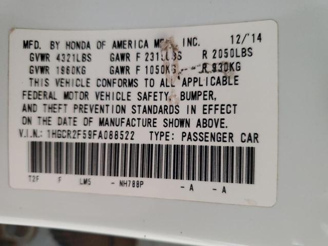 1HGCR2F59FA088522 - 2015 HONDA ACCORD SPORT WHITE photo 12