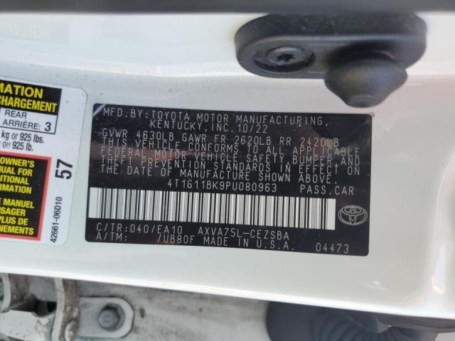 4T1G11BK9PU080963 - 2023 TOYOTA CAMRY SE NIGHT SHADE WHITE photo 23