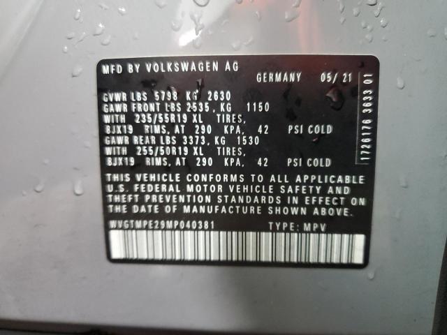 WVGTMPE29MP040381 - 2021 VOLKSWAGEN ID.4 PRO S Gris foto 13