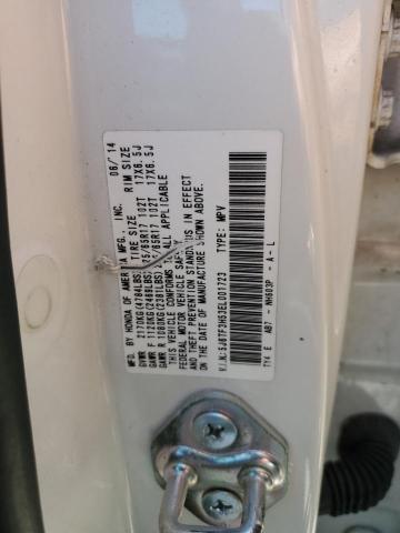 5J6TF3H53EL001723 - 2014 HONDA CROSSTOUR EXL თეთრი ფოტო 12