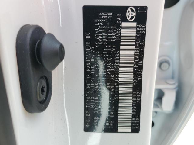 5YFB4MDE6SP308065 - 2025 TOYOTA COROLLA LE WHITE photo 12