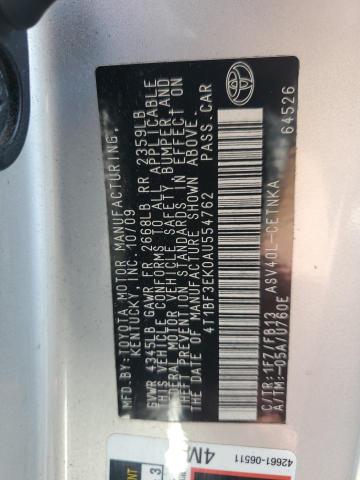 4T1BF3EK0AU554762 - 2010 TOYOTA CAMRY BASE RED photo 12