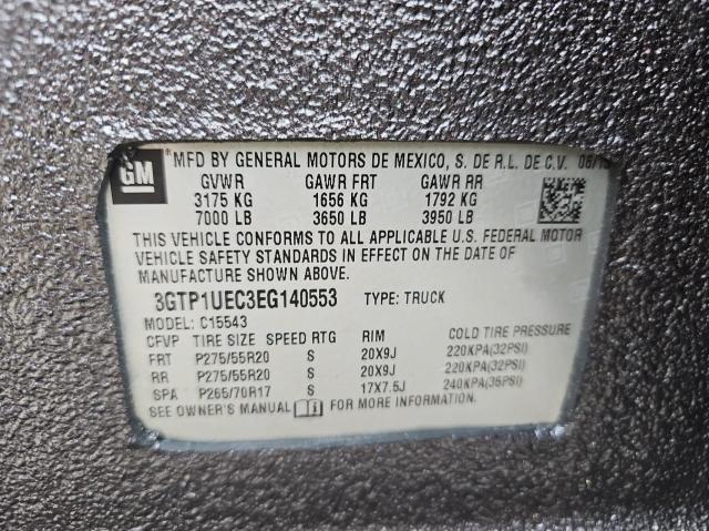 3GTP1UEC3EG140553 - 2014 GMC SIERRA C1500 SLE GRAY photo 10