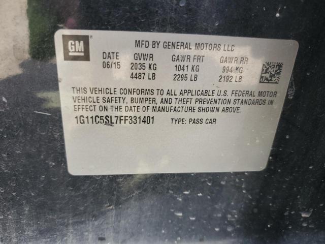 1G11C5SL7FF331401 - 2015 CHEVROLET MALIBU 1LT BLACK photo 12