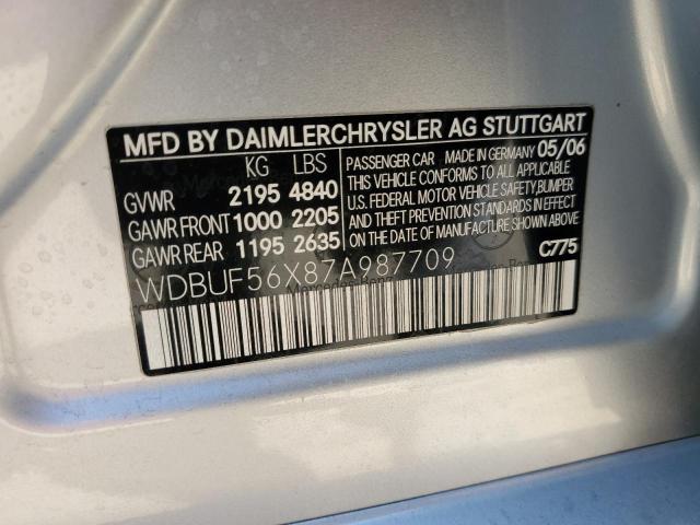 WDBUF56X87A987709 - 2007 MERCEDES-BENZ E 350 SILVER photo 12