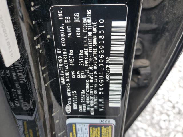 5XXGU4L30GG018510 - 2016 KIA OPTIMA EX BLACK photo 12