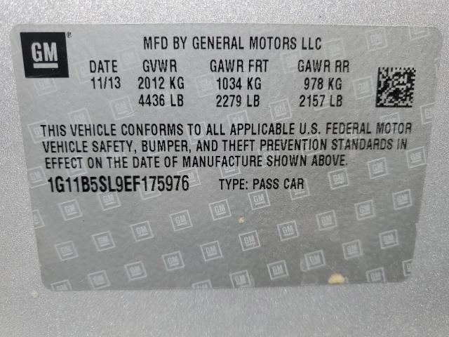 1G11B5SL9EF175976 - 2014 CHEVROLET MALIBU LS SILVER photo 12