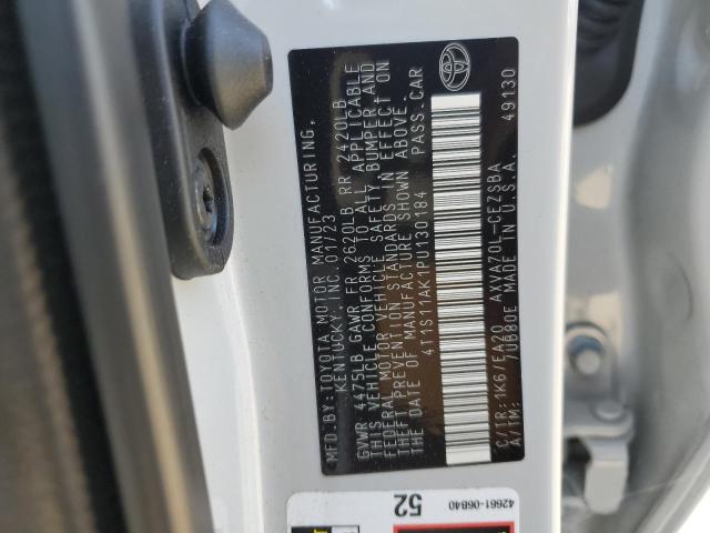 4T1S11AK1PU130184 - 2023 TOYOTA CAMRY SE NIGHT SHADE WHITE photo 12