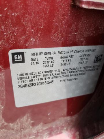 2G4GK5EX7G9160545 - 2016 BUICK REGAL 勃艮第红 照片 13