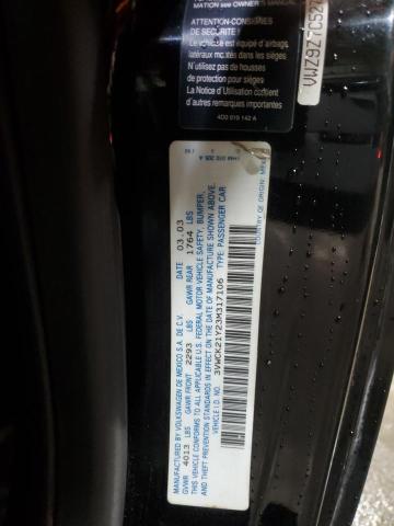 3VWCK21Y23M317106 - 2003 VOLKSWAGEN NEW BEETLE GLS BLACK photo 12