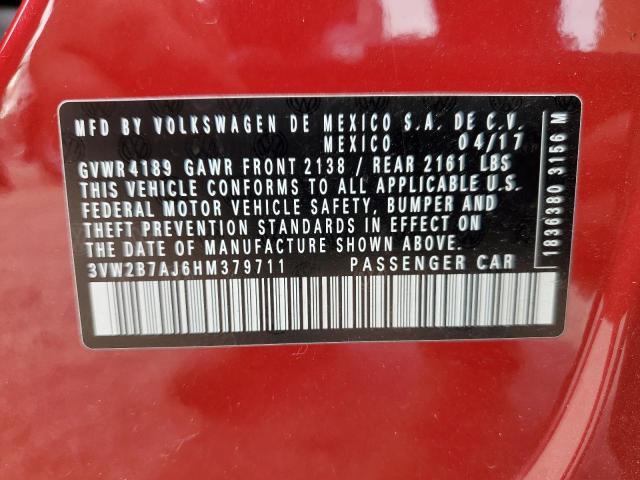 3VW2B7AJ6HM379711 - 2017 VOLKSWAGEN JETTA S MAROON photo 12