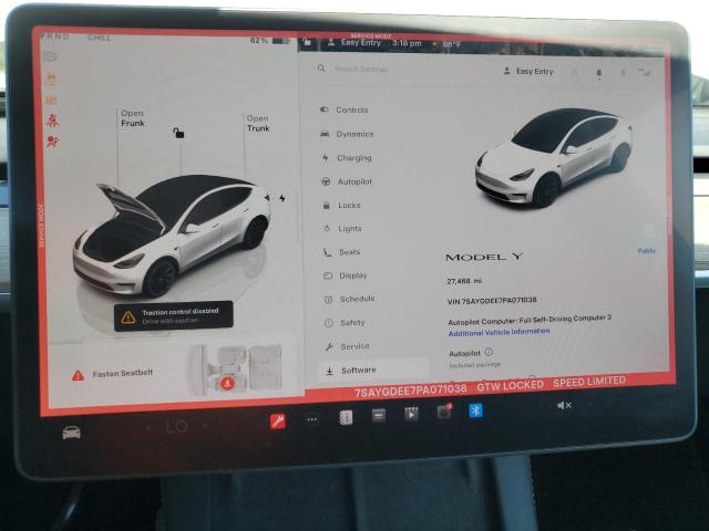 7SAYGDEE7PA071038 - 2023 TESLA MODEL Y WHITE photo 9