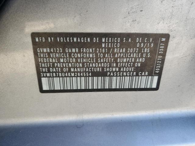 3VWEB7BU4KM264554 - 2019 VOLKSWAGEN JETTA SEL Күміс фото 12