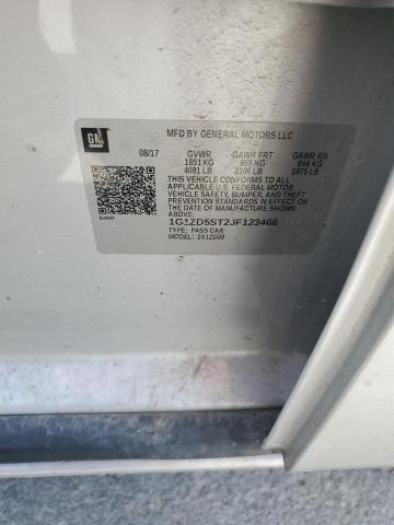 1G1ZD5ST2JF123466 - 2018 CHEVROLET MALIBU LT SILVER photo 12