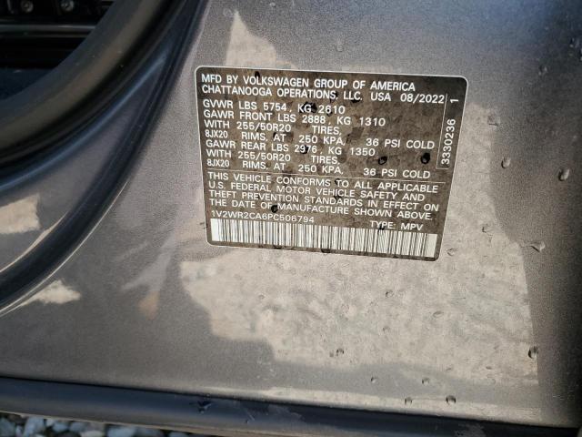 1V2WR2CA6PC506794 - 2023 VOLKSWAGEN ATLAS SE Gri fotoğraf 14