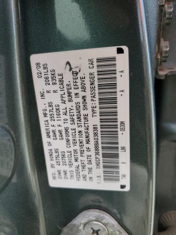 1HGCP36888A038381 - 2008 HONDA ACCORD EXL GREEN photo 12