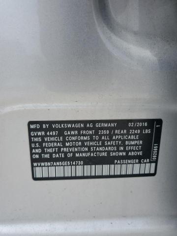 WVWBN7AN5GE514730 - 2016 VOLKSWAGEN CC BASE SILVER photo 13
