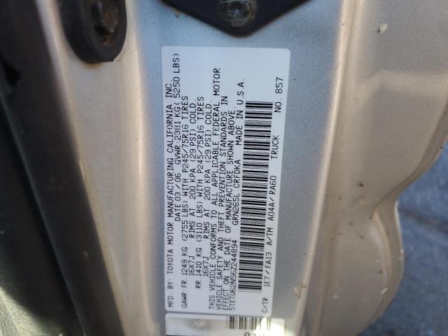 5TETU62N56Z244894 - 2006 TOYOTA TACOMA PRERUNNER ACCESS CAB SILVER photo 12