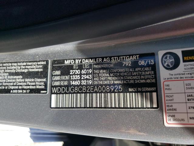 WDDUG8CB2EA008925 - 2014 MERCEDES-BENZ S 550 SILVER photo 12