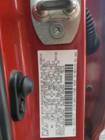 3TMJU4GN9CM136548 - 2012 TOYOTA TACOMA DOUBLE CAB PRERUNNER RED photo 12