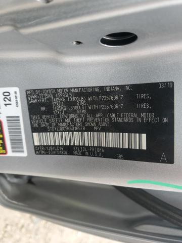 5TDYZ3DC5KS016578 - 2019 TOYOTA SIENNA XLE SILVER photo 13