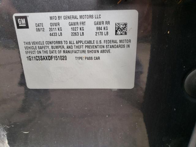 1G11C5SAXDF151020 - 2013 CHEVROLET MALIBU 1LT 石墨色 照片 12
